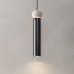Lámpara colgante Perla Talavera Blanca hecha de acero cromado negro y talavera diseñada por Bandido Studio.