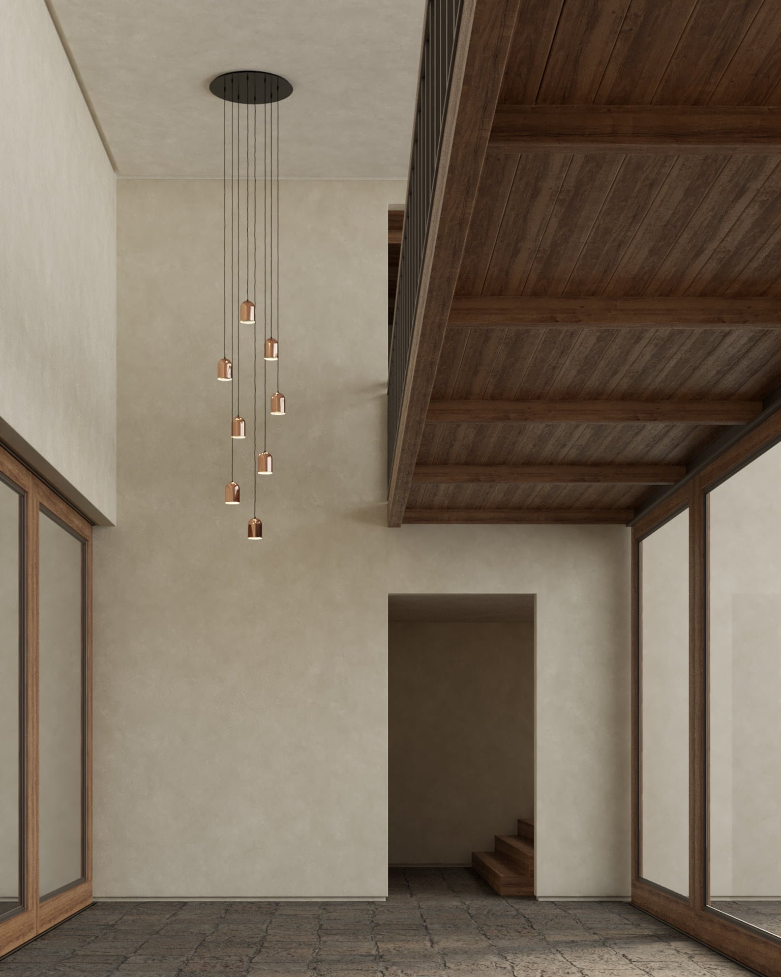 Lámparas para corredor o pasillo hechas de cobre diseñadas en México