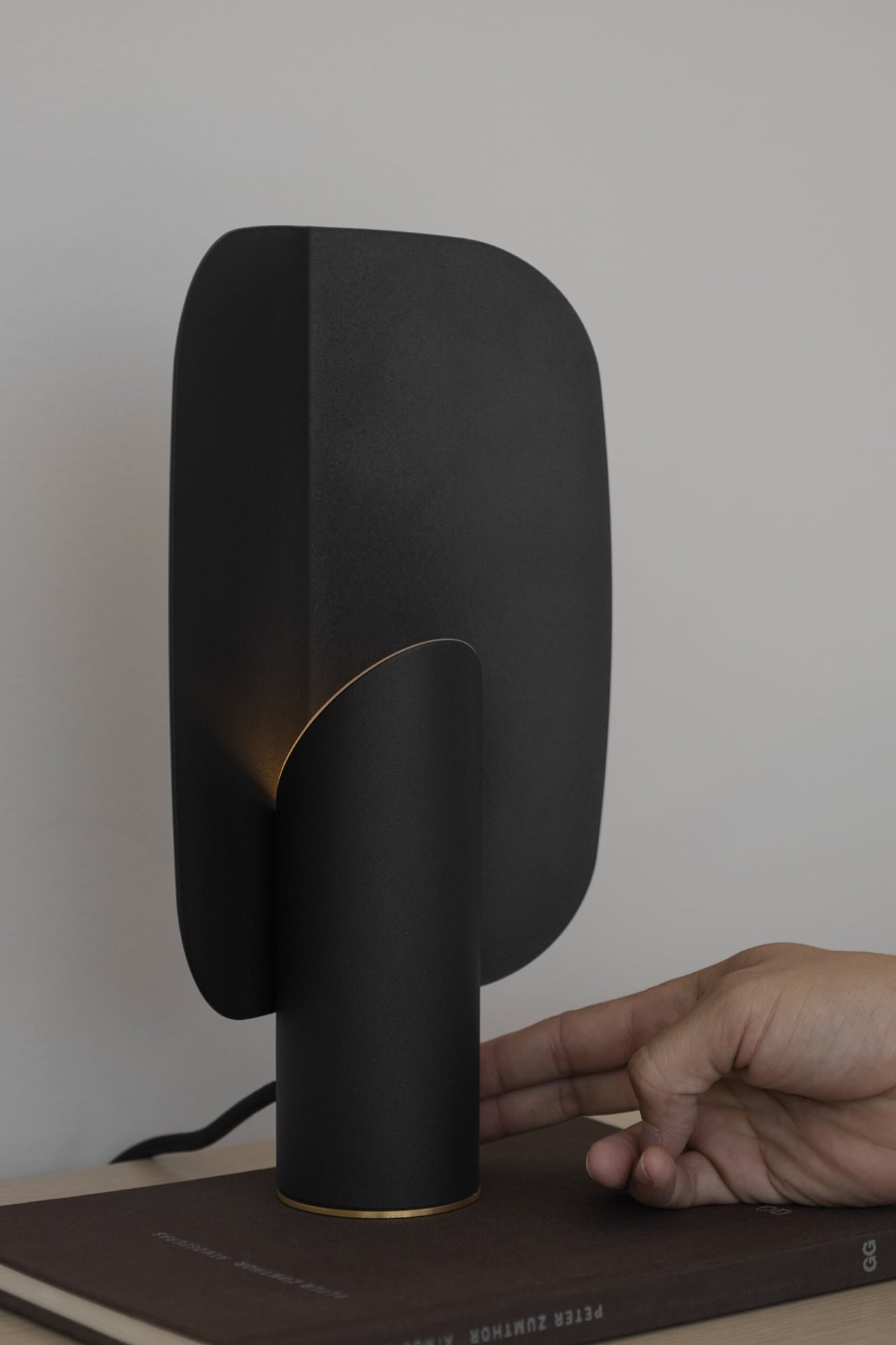 Black beside table lamp designed by Bandido Lighting