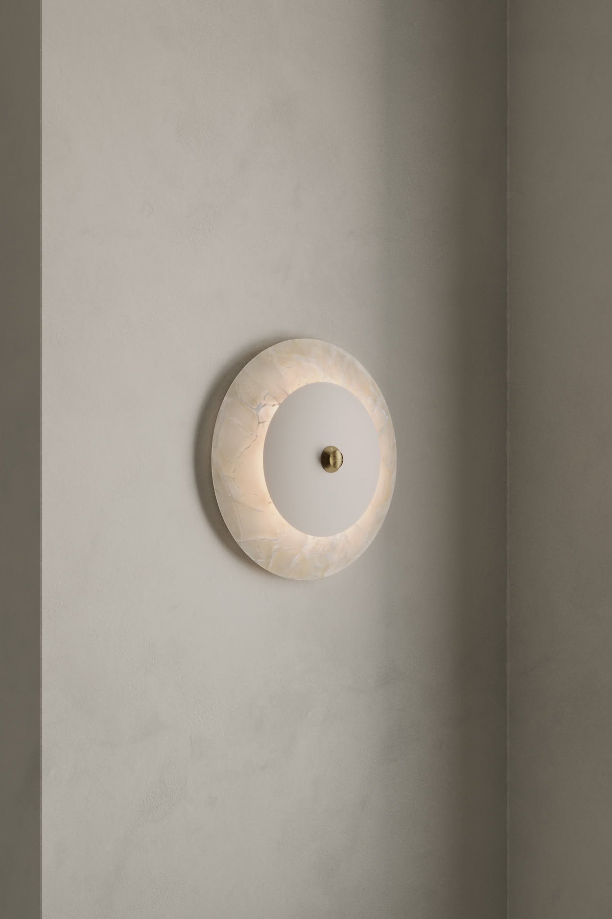 Wall lights made of onyx and brass