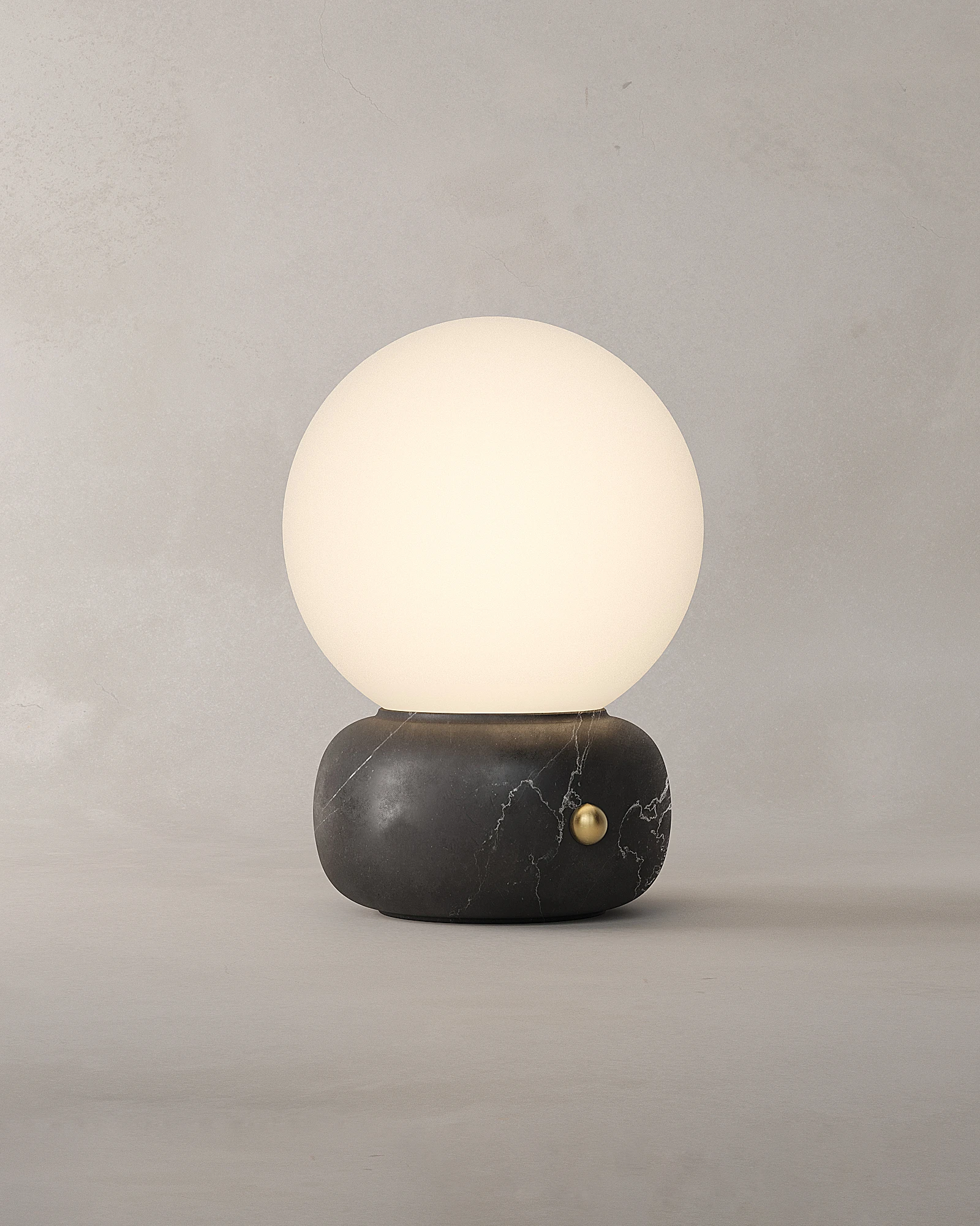 Luminaria de mesa NAGA de mármol negro diseñada por Bandido