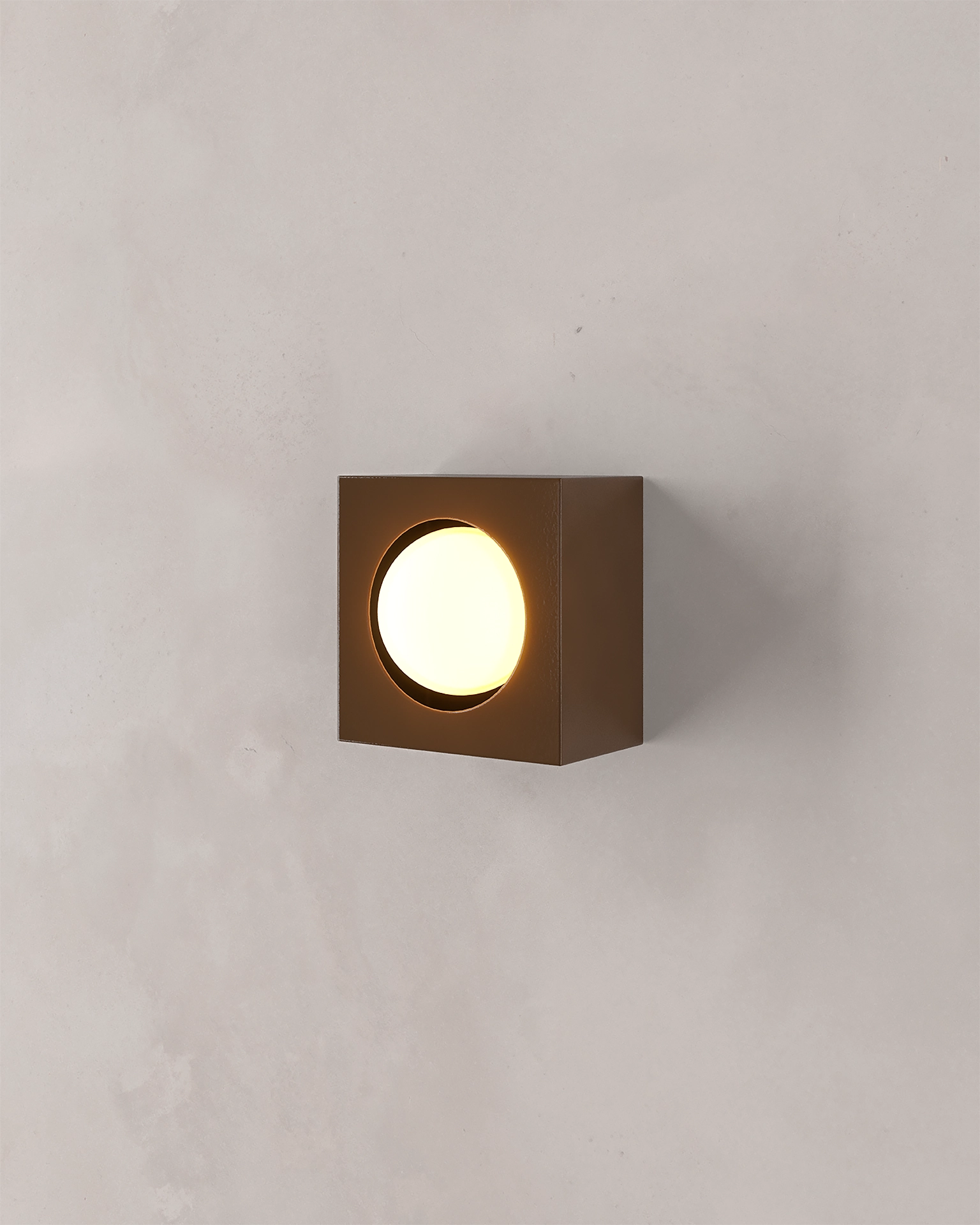 NOVA Chapter | CORE square brown steel sconce lamp designed by Bandido Studio