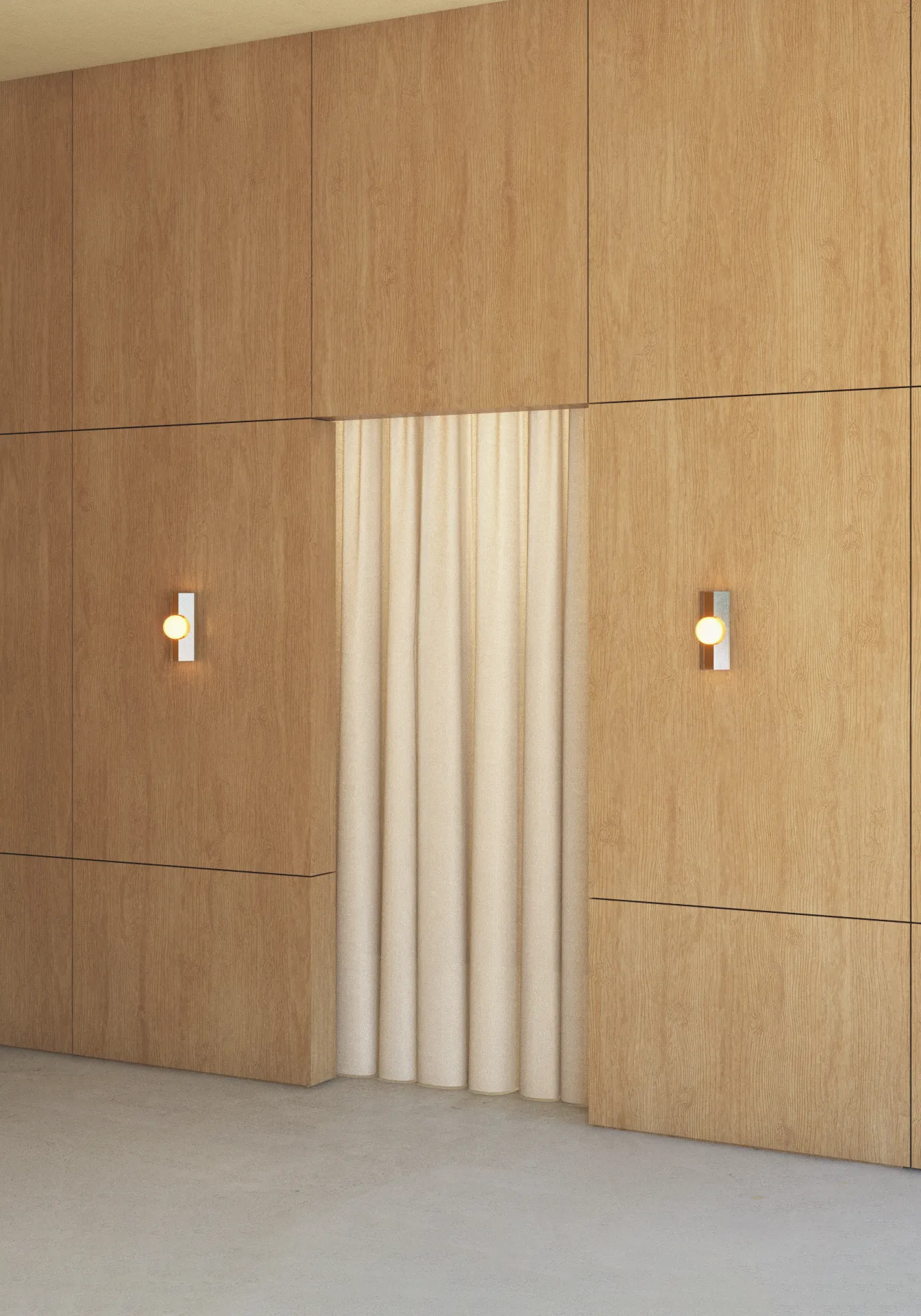FLUX wall luminaires in steel and spherical glass diffuser designed in Mexico by Bandido on a wooden wall