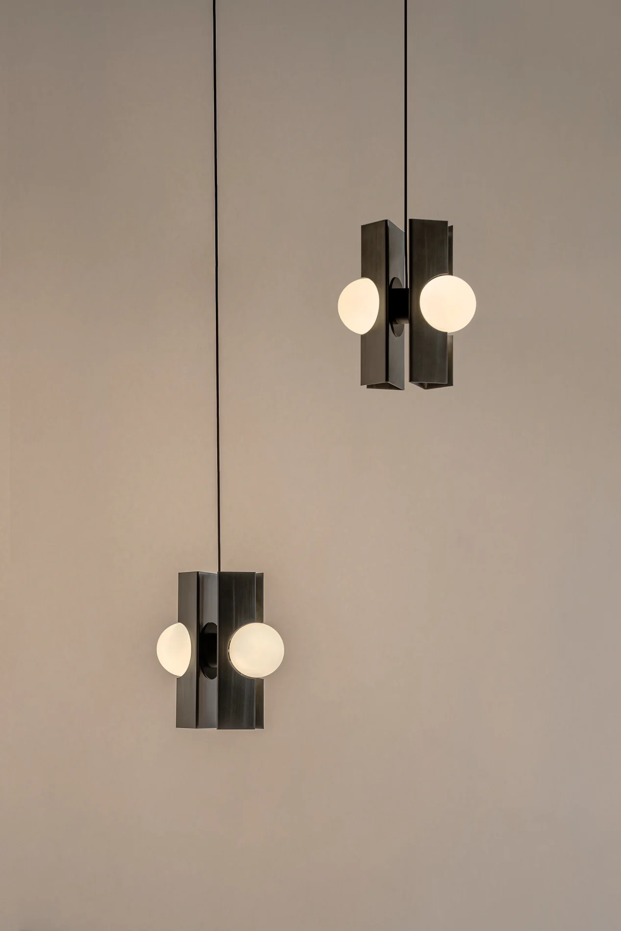 Luminarias colgantes de acero inoxidable FLUX diseño mexicano de Bandido