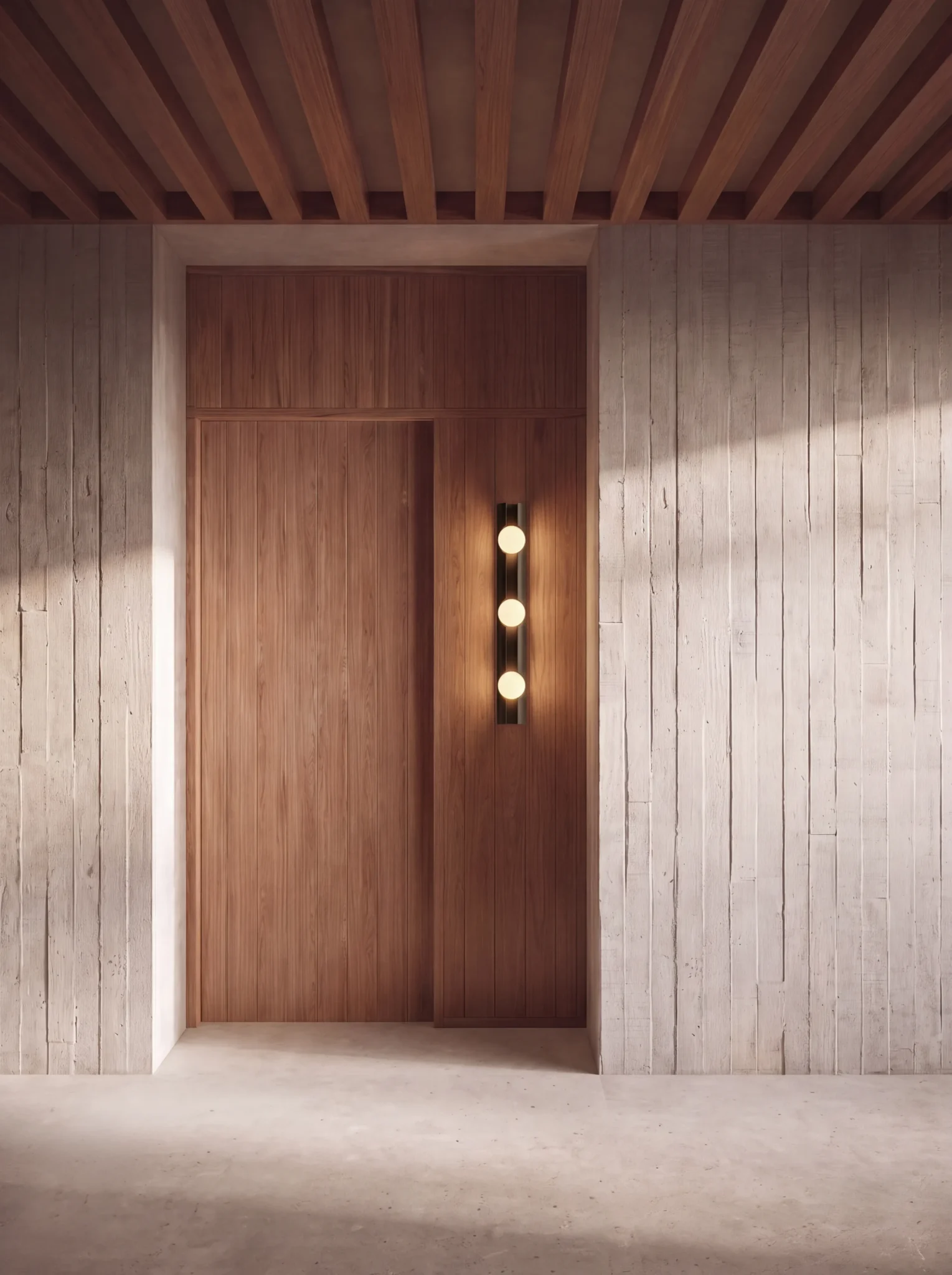 Lámpara de pared acero con pátina color bronce FLUX, iluminacion cálida para espacios arquitectónicos, diseño Bandido 2026